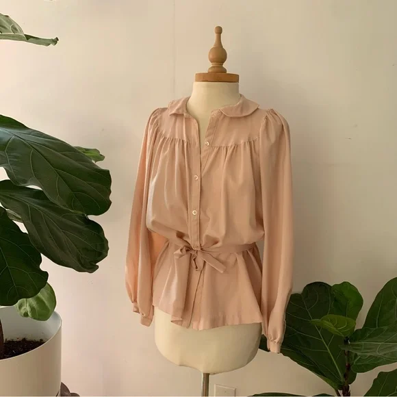 60’s True Vintage pale pink poet blouse - Picture 6 of 9